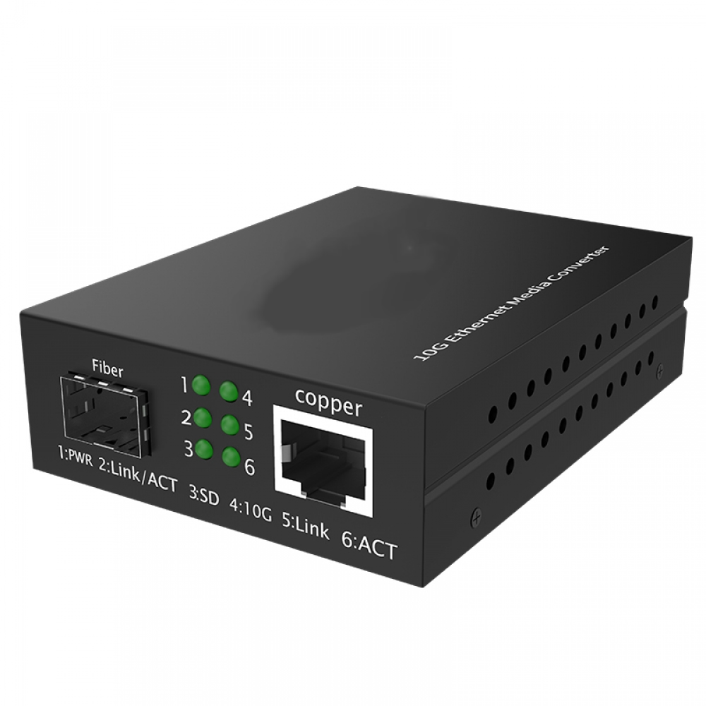 10G Media Converter with 1*10G SFP+ port + 1*10/100M/1G/2.5G/5G/10G RJ45 port