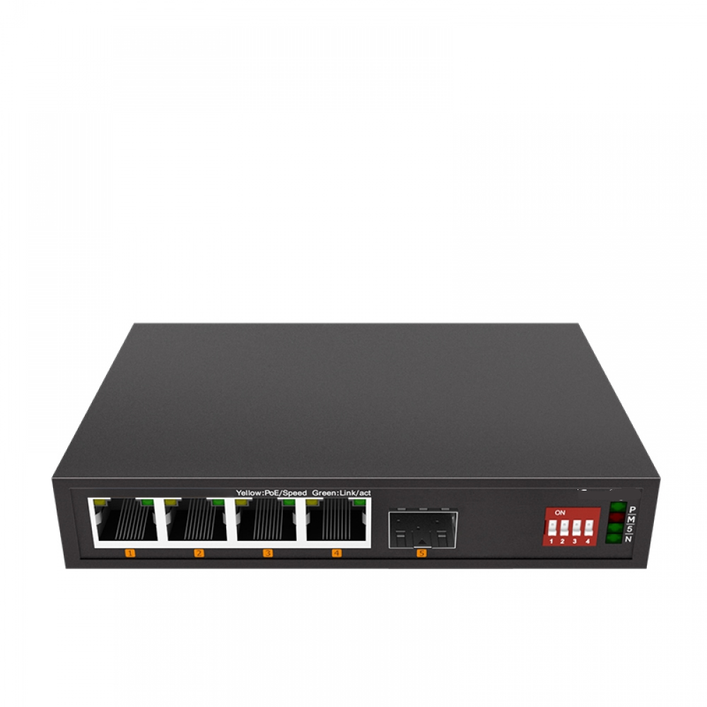 1*10G SFP+ slot + 4*100/1000Base-T  Physical Isolated Media Converter