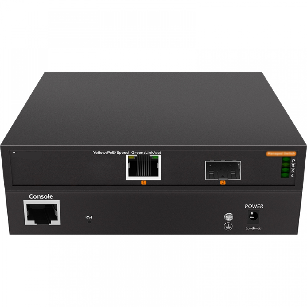 1*1G Fiber Port + 1*10/100/1000Base-T Managed Media Converter