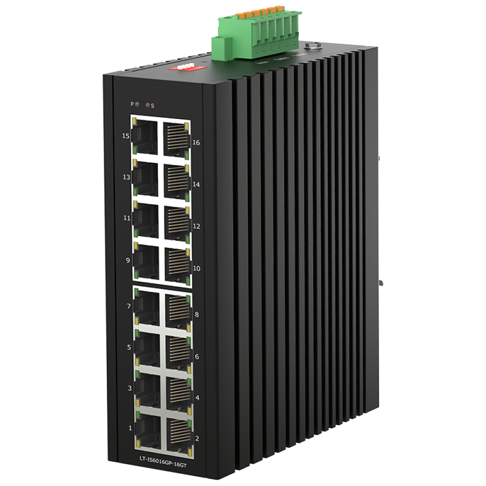 16*10/100/1000Base-T PoE/PoE+ Industrial PoE Switch