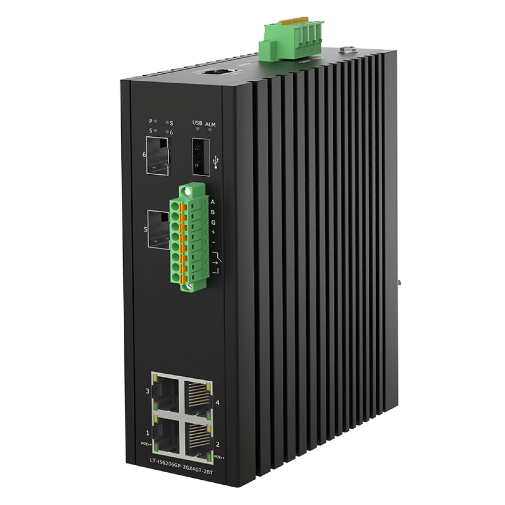 4*10/100/1000Base-T + 2*1G/2.5GBase-X SFP L2+ Managed Industrial PoE++ Switch