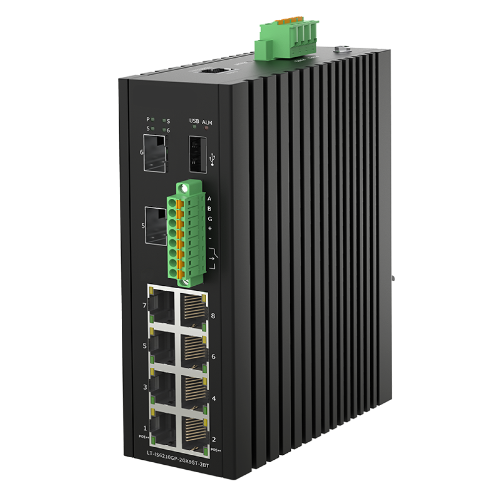 8*10/100/1000Base-T + 2*1G/2.5GBase-X SFP L2+ Managed Industrial PoE++ Switch