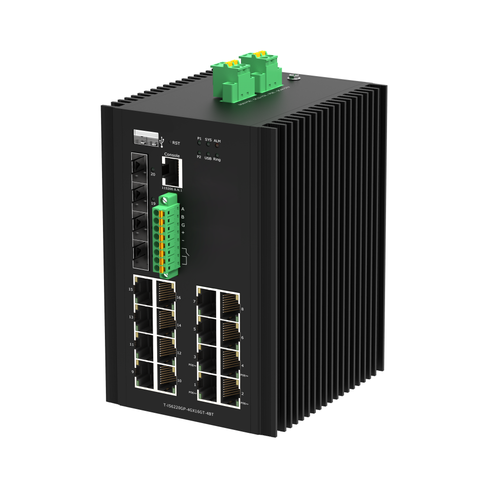 16*10/100/1000Base-T PoE + 4*1G/2.5GBase-X SFP L2+ Managed Industrial PoE++ Switch
