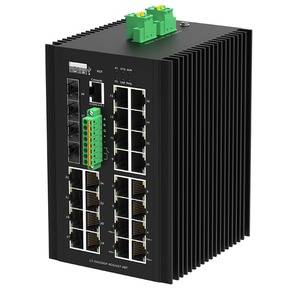 24*10/100/1000Base-T PoE + 4*1G/2.5GBase-X SFP Layer 2+ Managed Industrial PoE++ Switch