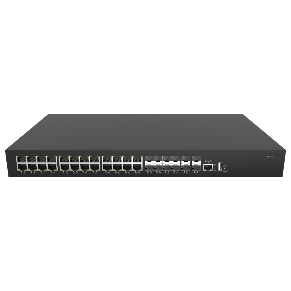 16*10/100/1000Base-T + 4*1G/2.5G SFP + 8*1G SFP/RJ45 Combo Layer 2+ managed Ethernet Switch